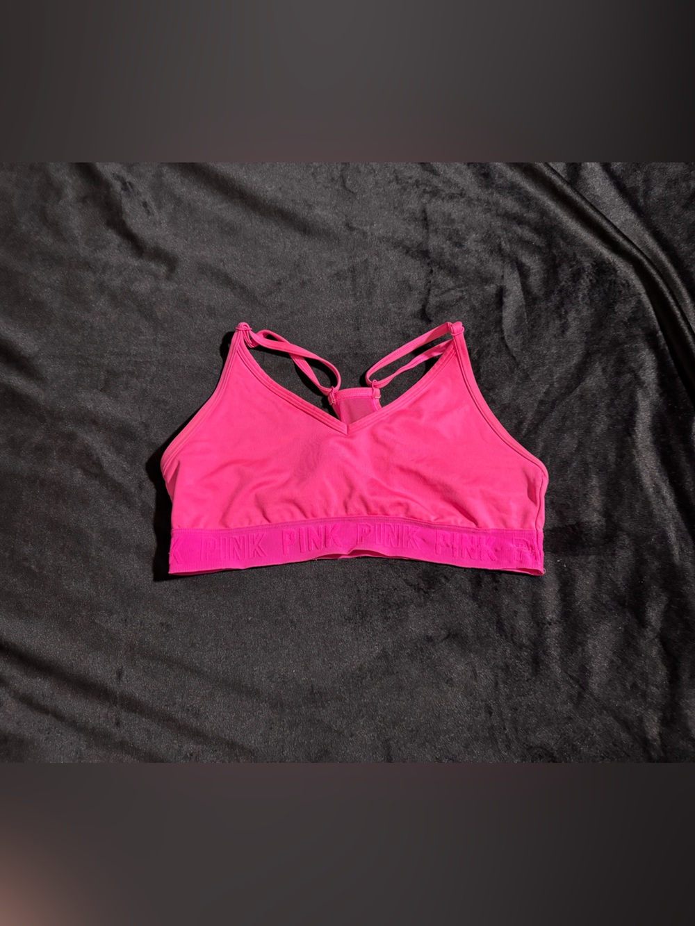 PINK Victoria's Secret Hot Pink Strappy Sports Bra
